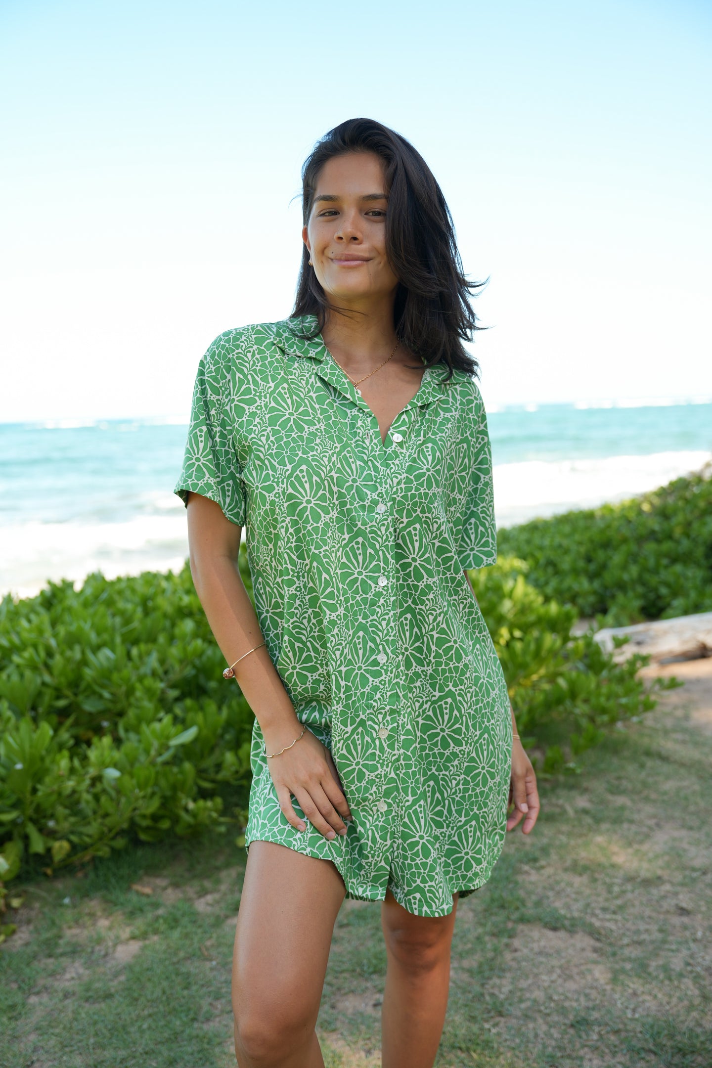 Calabria Shirt Dress - Magnolia Green
